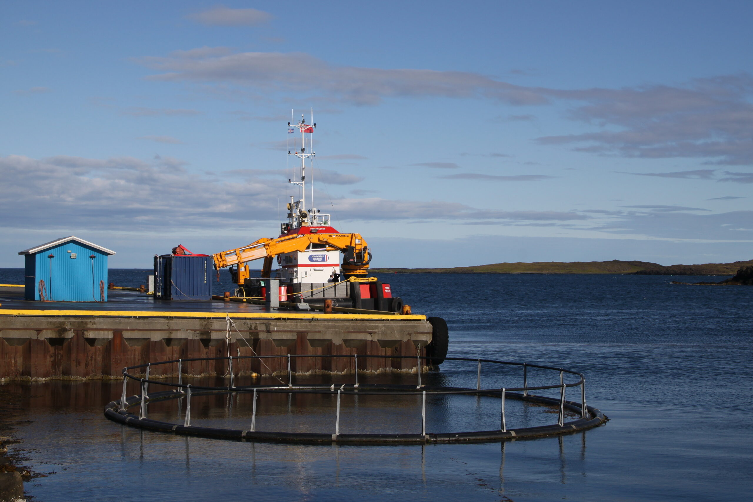 AI in aquaculture: sea cages at a fish farm monitored by cameras and sensors
