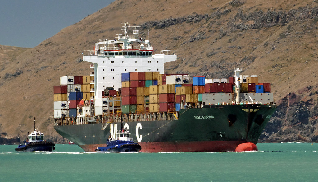 A large container ship at sea, illustrating the cargo vessel at the centre of the military AI intelligence reports incident